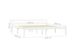 vidaXL Massivholzbett Weiß Kiefer 160x200 cm617194