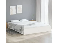 Betten^vidaXL Massivholzbett Weiß 200x200 cm1279614