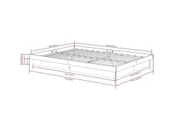 Betten^vidaXL Massivholzbett 140x200 cm 819907