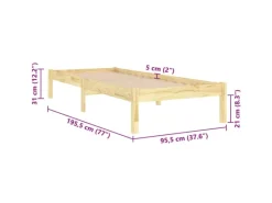 Betten^vidaXL Massivholzbett 90x190 cm 3FT Single1134883