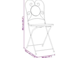vidaXL Mosaik-Bistro-Set Terrakottarot und Weiß Eisen und Keramik 3216355