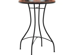 vidaXL Mosaik-Bistro-Set Terrakottarot und Weiß Eisen und Keramik 3216355