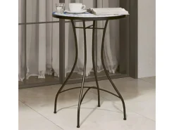 Mosaik^vidaXL Mosaik-Bistrotisch und Weiß Ø50x70 cm Keramik 4003399
