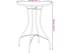 Mosaik^vidaXL Mosaik-Bistrotisch und Weiß Ø50x70 cm Keramik 4003399