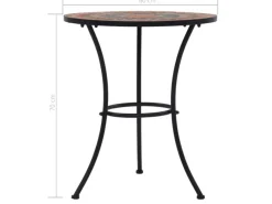 Mosaik^vidaXL Mosaik-Bistrotisch Orange/Grau 60 cm Keramik 46717