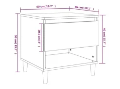 vidaXL Nachttische 2 Stk Betongrau 50x46x50 cm Holzwerkstoff
