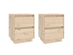vidaXL Nachttische 2 Stk 40x35x50 cm Massivholz Kiefer
