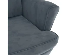 vidaXL Ohrensessel mit Hocker Dunkelgrau Samt