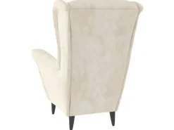 Hocker^vidaXL Ohrensessel mit Hocker Creme Samt