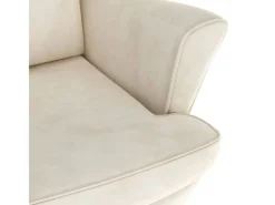 Hocker^vidaXL Ohrensessel mit Hocker Creme Samt