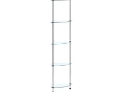 Büroregale^vidaXL Regal mit 5 Ablagen Transparent 30x30x130 cm Hartglas