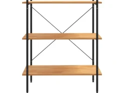 vidaXL Regal mit 3 Böden Schwarz und Eiche-Optik 80x40x92 cm