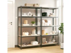 Weitere Regale^vidaXL Regale mit 5 Böden 2 Stk Stahl & Holzwerkstoff 152868