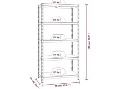 Weitere Regale^vidaXL Regale mit 5 Böden 2 Stk Stahl & Holzwerkstoff 152868