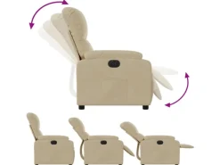 vidaXL Relaxsessel Elektrisch Creme Mikrofasergewebe Modell 4