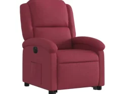 Sessel^vidaXL Relaxsessel mit Aufstehhilfe Elektrisch Weißrot Stoff Modell 7
