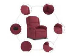 Sessel^vidaXL Relaxsessel mit Aufstehhilfe Elektrisch Weißrot Stoff Modell 7