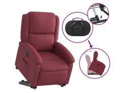 Sessel^vidaXL Relaxsessel mit Aufstehhilfe Elektrisch Weißrot Stoff Modell 7