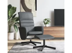 vidaXL Relaxsessel mit Fußhocker Grau Kunstleder Modell 5