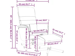vidaXL Relaxsessel mit Fußhocker Grau Kunstleder Modell 5
