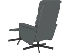 vidaXL Relaxsessel mit Fußhocker Grau Kunstleder Modell 5
