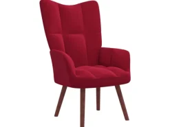 Sessel|Hocker^vidaXL Relaxsessel mit Hocker Weißrot Samt Modell 6