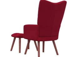 Sessel|Hocker^vidaXL Relaxsessel mit Hocker Weißrot Samt Modell 6