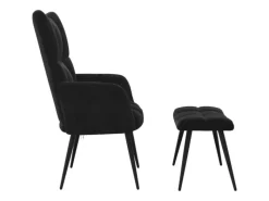 vidaXL Relaxsessel mit Hocker Schwarz Samt Modell 5