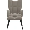 Sessel|Hocker^vidaXL Relaxsessel mit Hocker Hellgrau Samt Modell 5