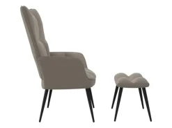 Sessel|Hocker^vidaXL Relaxsessel mit Hocker Hellgrau Samt Modell 5