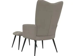 Sessel|Hocker^vidaXL Relaxsessel mit Hocker Hellgrau Samt Modell 5