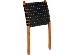 vidaXL Relaxstuhl Klappbar Geflochten Schwarz Echtleder