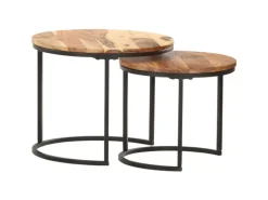 vidaXL Satztische 2 Stk. Massivholz Akazie Modell 1