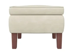 Sessel|Hocker^vidaXL Schaukelsessel und Hocker mit Holzbeinen Creme Samt