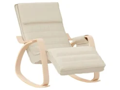 Sessel^vidaXL Schaukelstuhl Creme Stoff Modell 15