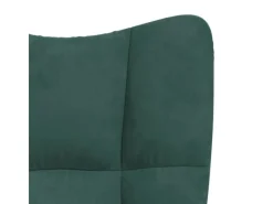 Hocker^vidaXL Schaukelstuhl mit Hocker Samt Dunkelgrün