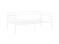 Betten^vidaXL Schlafsofa Bettgestell Weiß Metall 90x200 cm650976