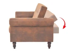 Sofas^vidaXL Schlafsofa mit Armlehnen Kunstleder braun