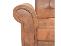 Sofas^vidaXL Schlafsofa mit Armlehnen Kunstleder braun