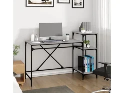 vidaXL Schreibtisch mit Regal Grau Sonoma 135x50x90 cm Holzwerkstoff 826712