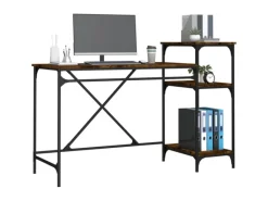 Weitere Regale^vidaXL Schreibtisch mit Regal Räuchereiche 135x50x90 cm Holzwerkstoff 826711