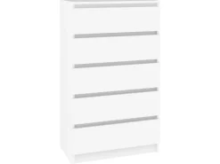 Kommode^vidaXL Schubladenschrank Weiß 60x36x103 cm Holzwerkstoff