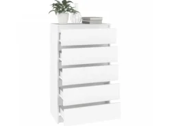 Kommode^vidaXL Schubladenschrank Weiß 60x36x103 cm Holzwerkstoff