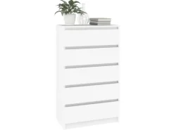 Kommode^vidaXL Schubladenschrank Weiß 60x36x103 cm Holzwerkstoff
