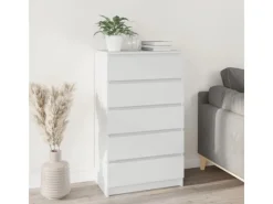 Kommode^vidaXL Schubladenschrank Weiß 60x36x103 cm Holzwerkstoff