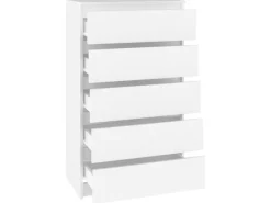 Kommode^vidaXL Schubladenschrank Weiß 60x36x103 cm Holzwerkstoff