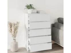 Kommode^vidaXL Schubladenschrank Weiß 60x36x103 cm Holzwerkstoff