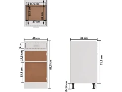 Schränke^vidaXL Schubunterschrank Weiß 40x46x81,5 cm Holzwerkstoff