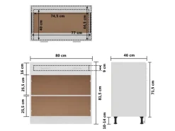 Schränke^vidaXL Schubunterschrank Weiß 80x46x81,5 cm Holzwerkstoff