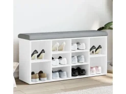 Sitzbänke^vidaXL Schuhbank Weiß 102x32x50 cm Holzwerkstoff